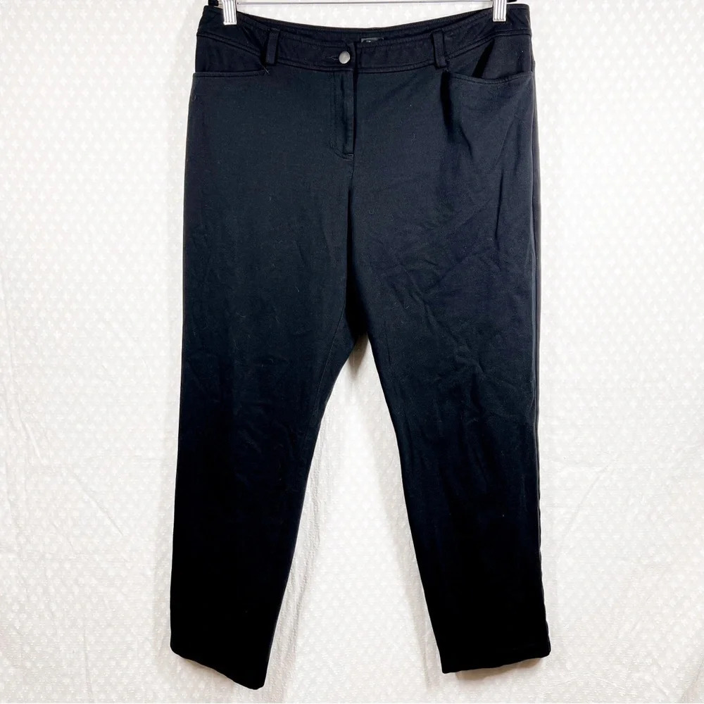 Eileen Fisher Black Mid Rise Straight‎ Pants